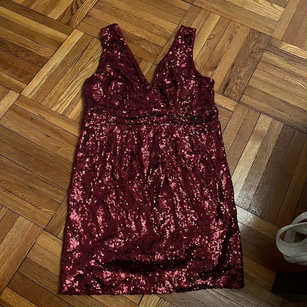 lulu’s red sequin dress